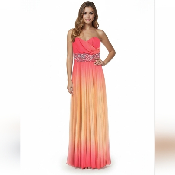 Speechless Dresses & Skirts - Speechless Pleated Rhinestone Accent Waist Lace Up Back Dress Size Medium